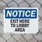 Signmission Exit Sign, Plastic, 14 in W, 10 in H, Exit Here To Lobby Area OS-2PACK-NS-P-1014-L-12218 - alternate 3